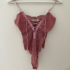 Pink Lace Bodysuit